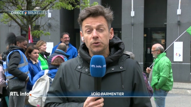 On retrouve en direct Loïc Parmentier pour faire le point sur la manifestation des travailleurs du secteur de la petite enfance devant le cabinet de la ministre Valérie Lescrenier.