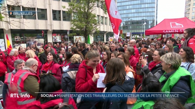 Ce sont des travailleurs fatigués et désemparés qui ont manifesté ce matin devant le siège de la Fédération Wallonie-Bruxelles. Le secteur de la petite enfance réclame une aide d'urgence. En moyenne, dans les crèches, il y a une puéricultrice pour 7 enfants et ce n'est pas assez.