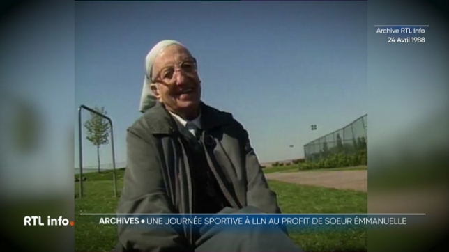 En 1988, à Louvain-la-Neuve, des étudiants participaient à une journée sportive pour soutenir Soeur Emmanuelle, symbole d'engagement et de générosité et grande figure de la solidarité chrétienne.