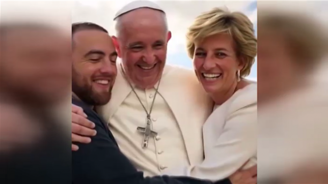 Une vidéo générée par l'intelligence artificille met en scène le défunt pape François en compagnie de toute une série de personnages historiques également décédés. Comme si le pape était accueilli au ciel...