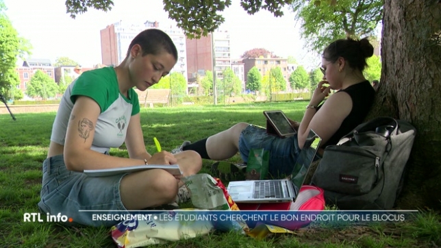 À quelques semaines des examens, la plupart des étudiants commencent leur blocus. Certains privilégient les bibliothèques, d'autres optent pour des espaces de travail partagés, souvent payants. Et puis il y a ceux qui préfèrent étudier en plein air, surtout avec le beau temps de cette semaine.