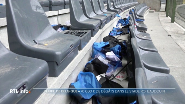 Au-delà des graves incidents qui ont entouré la finale de la Coupe de Belgique, la Ville de Bruxelles a constaté d'importants dégâts au stade Roi Baudouin, littéralement ravagé par les hooligans brugeois, dont 500 sièges arrachés. La piste d'athlétisme a aussi été brûlée par des fumigènes.