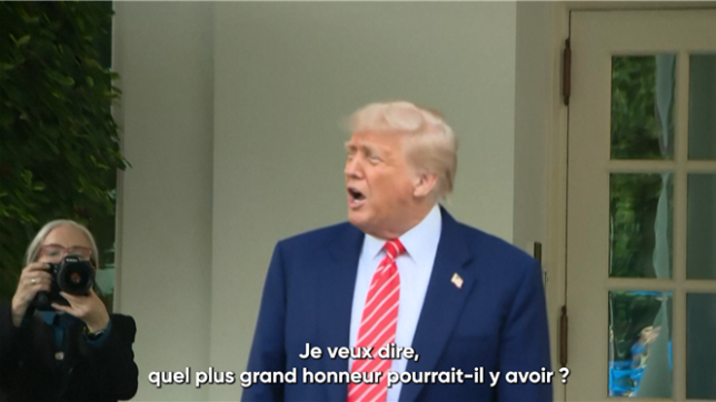 Le président américain Donald Trump déclare que c'est un grand honneur de voir l'élection du pape Léon XIV, premier pontife originaire des États-Unis. Nous avons été un peu surpris, mais très heureux. C'est un grand, absolument grand honneur, déclare Donald Trump.