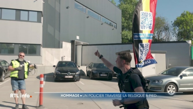 Un policier de la zone de police Bruxelles-Capitale-Ixelles s'est lancé le défi de relier à pied Arlon à Ostende pour attirer l'attention sur les difficultés et dangers du métier et récolter des dons pour ses collègues blessés. Blessé à son tour, il a pu compter sur ses collègues.