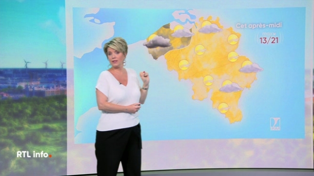 La journée a débuté sous le soleil, dans la plupart des régions, mais le temps deviendra progressivement nuageux dans l'ouest du pays. Les températures seront comprises entre 13 et 21 degrés. Le temps devrait rester sec demain mais quelques gouttes ne sont pas exclues.