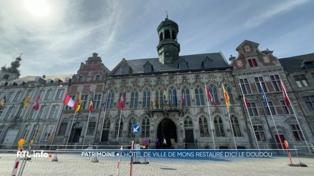 Daté du 15e siècle et classé patrimoine exceptionnel en 1936, l'hôtel de ville de Mons a retrouvé sa beauté intérieure. Lancées en mars 2024 pour un total de 3 millions €, la  restauration et la mise en tourisme des salons se terminent. Tout sera achevé pour la Ducasse, le 15 juin prochain.