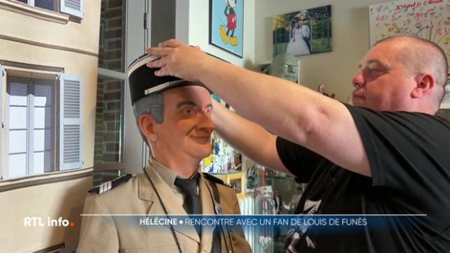 Le comédien français Louis de Funes fait l'objet d'un véritable culte de la part de ses nombreux fans. Un de ceux-ci, qui habite Hélécine, lui a laissé énormément de place dans sa maison...