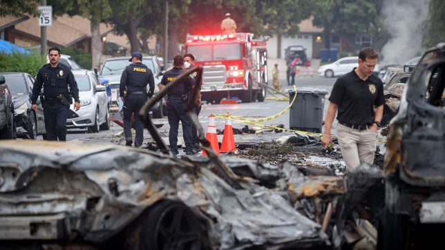 Les débris de l'avion 