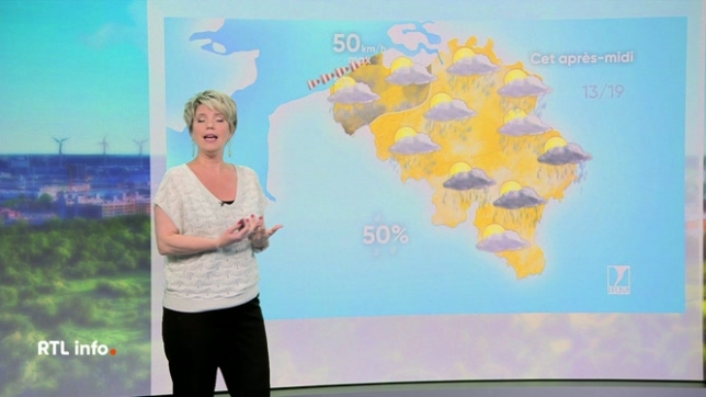 En plateau, Sabrina Jacobs donne ses prévisions météo pour les prochaines heures et les prochains jours.