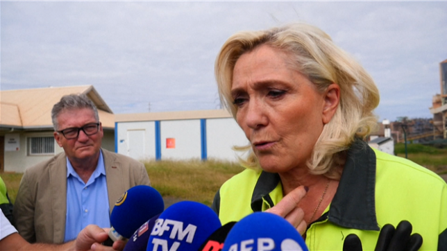 En visite en Nouvelle-Calédonie, Marine Le Pen a envoyé une pique au président de son parti.