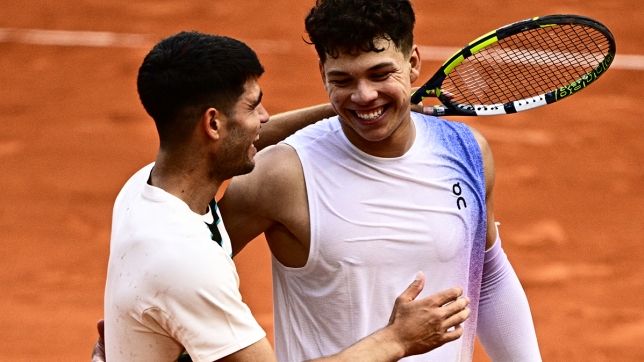 Carlos Alcaraz et Ben Shelton à Roland-Garros.