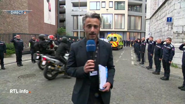 En direct de Liège, Samuel Ledoux revient le trajet effectué par le cercueil de Maxime Coessens, un parcours tout au long duquel de nombreux pompiers l'ont salué.