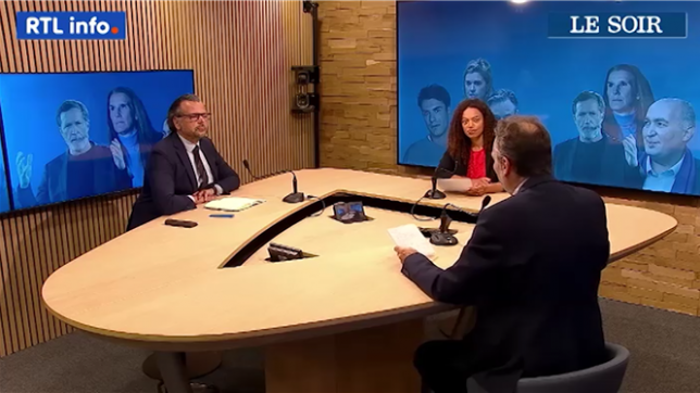 Justine Sow reçoit Bernard Demonty, chef pôle pouvoirs du Soir, et Martin Buxant, référent politique RTL info dans le Grand Baromètre RTL info Ipsos Le Soir.