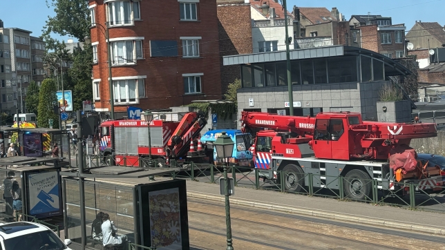 L’entrée de la station de métro Belgica, le samedi 21 juin 2025 en début d’après-midi.