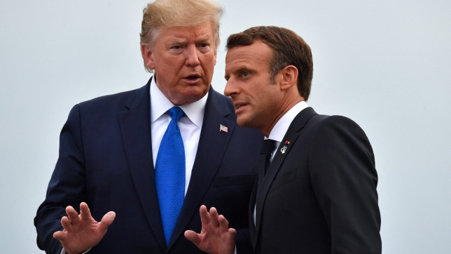 Emmanuel Macron avec Donald Trump en 2019
