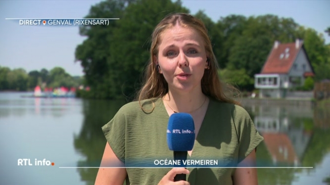 On retrouve en direct Océane Vermeiren depuis le lac de Genval où les visiteurs viennent chercher un peu de fraîcheur.