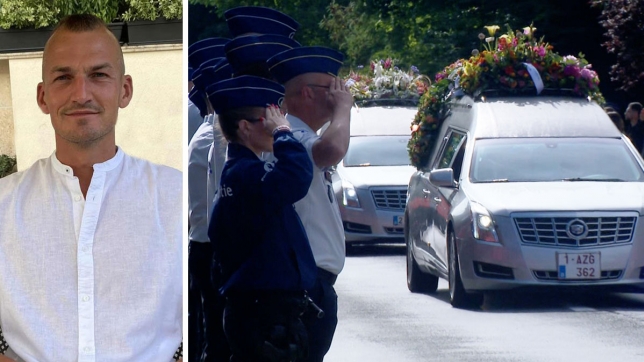 Guillaume Kip et la haie d’honneur formée au passage du corbillard.