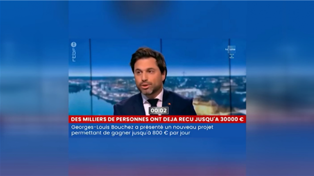 Une fausse publication fait faire à Georges-Louis Bouchez la promotion d'une plate-forme de cryptomonnaies.