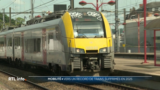 En 2025, le nombre de trains annulés en Belgique pourrait atteindre un record. Depuis janvier, en moyenne 4.070 trains sont supprimés chaque mois. Comment expliquer ces nombreuses suppressions ?