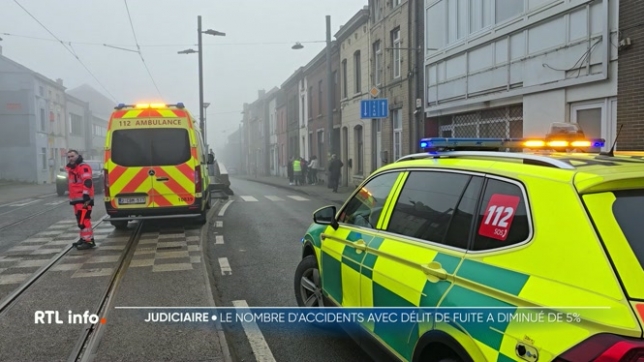 Il y a eu 4 600 accidents liés à des délits de fuite l'année passée en Belgique, ce chiffre a baissé de 5 % cette année mais, 1 accident sur 8 est toujours en lien avec un délit de fuite.