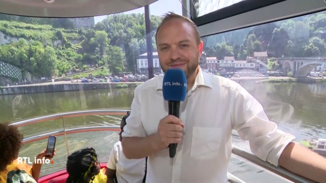 Mathieu Langer, en direct de Huy, fait le point sur le succès du téléphérique de Huy depuis sa réouverture il y a un an.