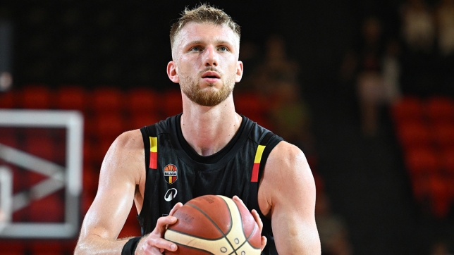 Belgium's Andy Vanvliet pictured in action during a basketball match between Belgium's national team Belgian Lions and Great Britain, Friday 15 August 2025 in Oostende, in a friendly tournament. BELGA PHOTO MAARTEN STRAETEMANS