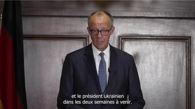 Le chancelier allemand Friedrich Merz déclare à Washington que le président russe Vladimir Poutine avait convenu, lors d'un entretien téléphonique avec son homologue américain Donald Trump, de rencontrer le dirigeant ukrainien Volodymyr Zelensky dans les deux semaines à venir.