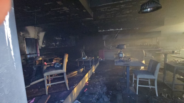 L’intérieur a été totalement incendié.