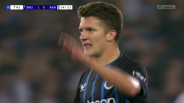 Ligue des Champions: le carton rouge stupide d'un joueur des Rangers contre Bruges