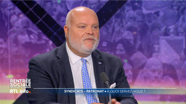Rentrée sociale sous haute tension : syndicats et patronat s'affrontent sur RTL info ce mercredi soir.