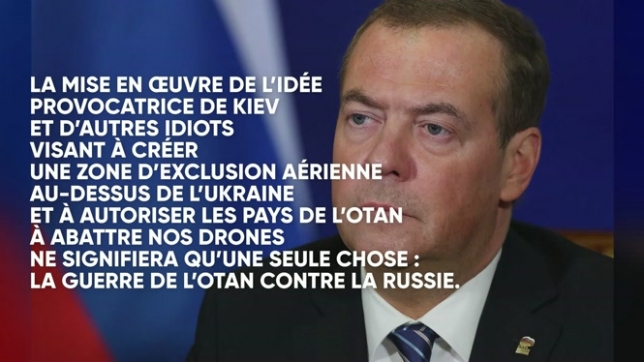 La Russie considérera le déploiement de troupes de l'OTAN pour protéger l'espace aérien ukrainien comme une déclaration de guerre a déclaré l'ancien président russe Dmitri Medvedev. La situation se tend entre Moscou et l'Alliance à la suite des incursions de drones russes en Pologne et en Roumanie.