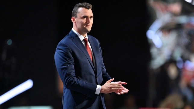 Executive director of Turning Point USA Charlie Kirk arrives to speak during the first day of the 2024 Republican National Convention at the Fiserv Forum in Milwaukee, Wisconsin, July 15, 2024. Donald Trump won formal nomination as the Republican presidential candidate and picked a right-wing loyalist for running mate, kicking off a triumphalist party convention in the wake of last weekend's failed assassination attempt.
ANGELA WEISS / AFP
