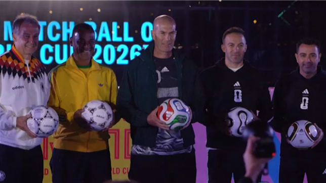 Présentation du ballon de la Coupe du monde 2026 à New-York en présence de Zidane