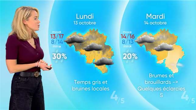 Emilie Depuis nous présente les prévisions météo pour les jours à venir.