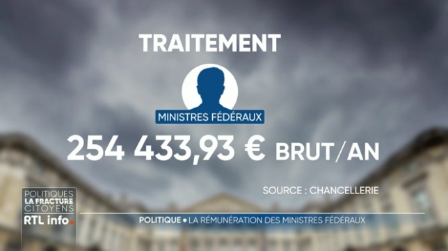 La Fracture: 3 Francophones sur 4 estiment que les hommes et femmes politiques sont déconnectées des réalités de la vie quotidienne. La première raison évoquée est leur niveau de vie. Quels sont précisément les rémunérations des ministres du gouvernement fédéral ?