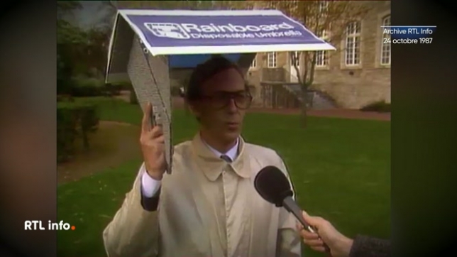 Un homme d'affaires français, Christian De Fouloy, avait décidé d'importer en France le concept du rainboard existant aux Etats-Unis. Un parapluie jetable en carton à assembler soi-même. Retour le 24 octobre 1987 à Boulogne-sur-Mer.