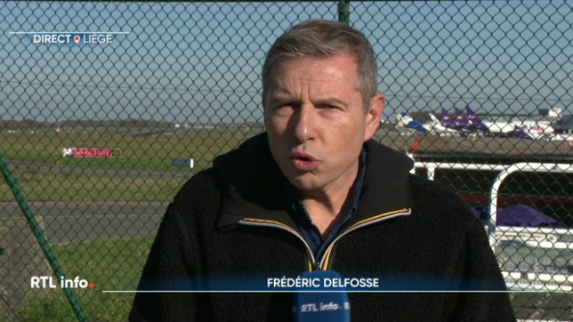 En direct de Liège Airport, Frédéric Delfosse explique que l'aéroport a été survolé ce matin. Notre armée va travailler conjointement avec les militaires allemands dans ce dossier de survol de drones.