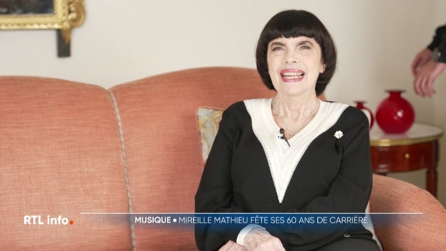 Artiste simple et généreuse dont la voix a souvent été comparée à celle d'Edith Piaf, Mireille Mathieu vient de fêter ses 60 ans de carrière à l'Olympia et sera prochainement en concert à Mons et à Bruxelles. Rencontre avec cette artiste à la carrière exceptionnelle.
