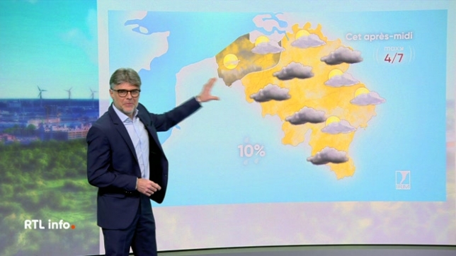 Ce vendredi après-midi, quelques éclaircies pourraient se développer dans l'intérieur du pays. En Ardenne, les nuages bas laisseront parfois encore s'échapper des bruines. Les maxima seront compris entre 3 et 7°C. Dans la nuit, une nouvelle zone de pluie atteindra la Belgique à partir de l'ouest.