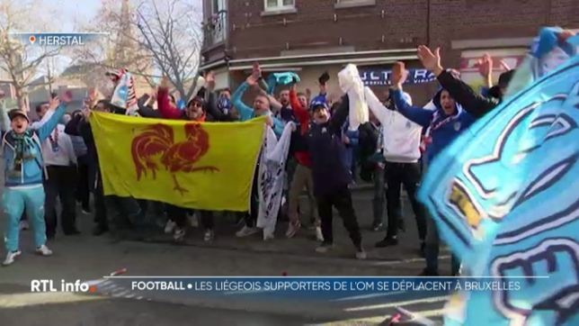 Parmi les supporters de l'OM ce soir, 150 Liégeois. Ils partagent le même amour du club que leurs homologues français. Une identité et des valeurs communes, ils sont arrivés à Bruxelles sous escorte.