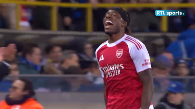 Madueke a joué avec la défense brugeoise pour ouvrir le score en Ligue des Champions.