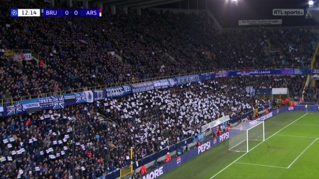 Ligue des Champions : l'action de protestation des fans de Bruges contre Arsenal
