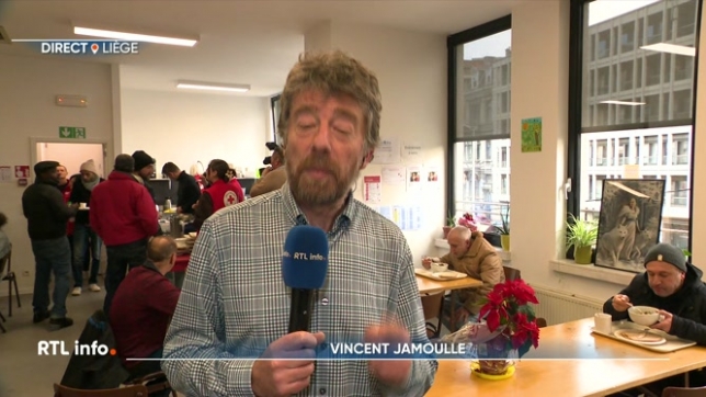 On retrouve en direct Vincent Jamoulle pour faire le point sur la distribution de soupe, préparée par la cheffe Arabelle Meirlaen à la Croix-Rouge de Liège.