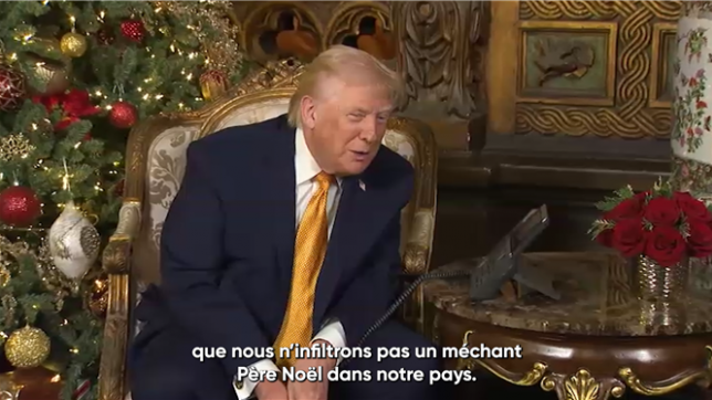 Dans un appel téléphonique avec une petite fille, Donald Trump a affirmé que les États-Unis se sont assurés que le Père Noël est une bonne personne.