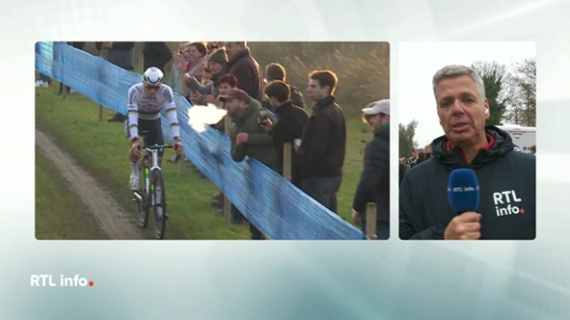 En direct dans le RTLinfo 13H, Serge Vermeiren évoque la participation du Néerlandais Mathieu van der Poel lors d'une nouvelle course du Trophée X2O à Loenhout. Ce dernier domine le cyclocross cette année, ce qui provoque la colère de certains supporters.