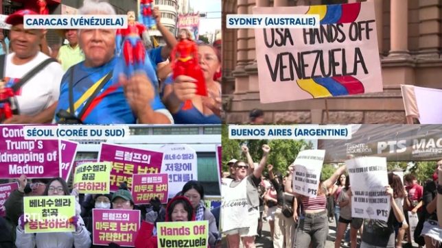 Nicolas Madouro doit comparaître pour la première fois devant la justice à New York tout à l'heure, il est accusé de trafic de drogue. En attendant, les manifestations se sont multipliées hier à travers le monde pour dénoncer ce coup d'État déguisé.