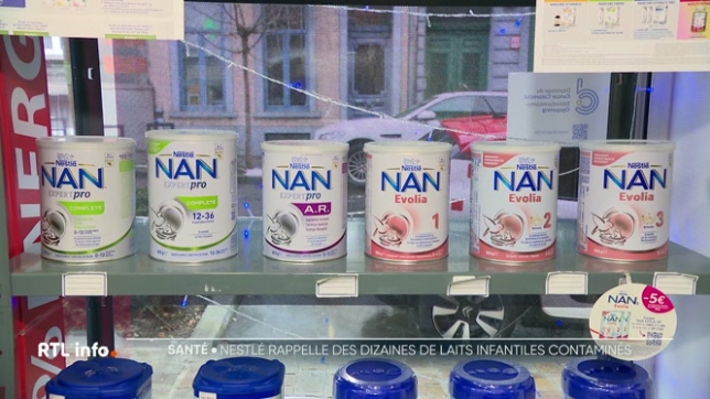Nestlé rappelle plusieurs laits infantiles après la détection d'une bactérie lors d'un contrôle qualité. Le rappel, préventif, vise à éviter tout risque de vomissements ou de diarrhée chez les nourrissons.