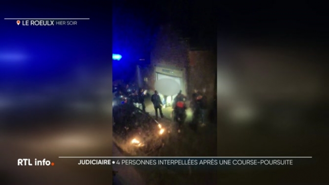 Quatre personnes ont donc été interpellées la nuit dernière après une course-poursuite qui s'est achevée en plein centre du Roeulx. Des suspects que la police avait pris en chasse à Bruxelles après l'enlèvement d'une victime, qui a finalement été retrouvée blessée, mais vivante.