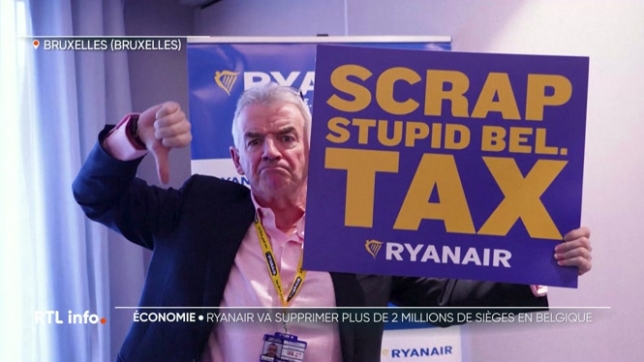 Le patron de la compagnie aérienne à bas coût est venu l'annoncer aujourd'hui à Bruxelles. Suite à l'augmentation des taxes en Belgique, il compte bien supprimer cette année et la suivante, 2 millions de sièges aux aéroports de Charleroi et de Bruxelles sauf si les autorités changent d'avis.