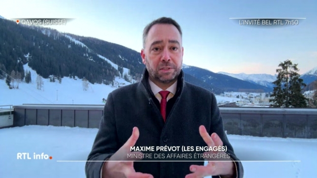 Présent au forum économique mondial de Davos, Donald Trump compte faire pression sur les Européens pour qu'ils acceptent de laisser les Etats-Unis racheter le Groenland au Danemark. Maxime Prévot, le ministre belge des Affaires Etrangères, a évoqué ce dossier en direct depuis Davos sur Bel RTL.